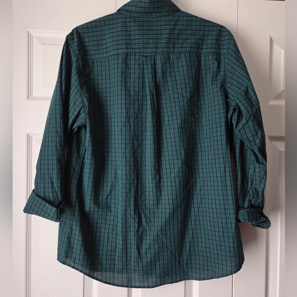 NWT Chaps Dark Green Checkered Button Down Shirt size L - Picture 6 of 10